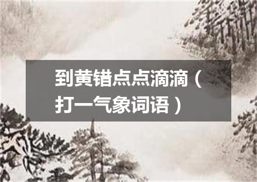 到黄错点点滴滴（打一气象词语）