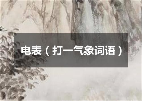 电表（打一气象词语）