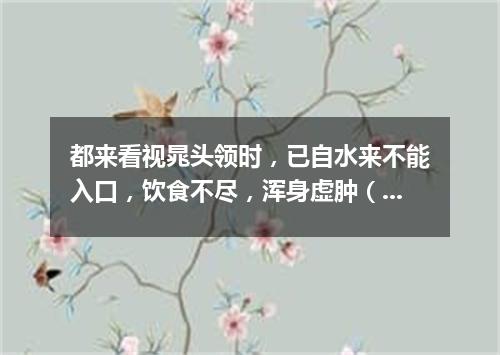 都来看视晁头领时，已自水来不能入口，饮食不尽，浑身虚肿（打一古文句）