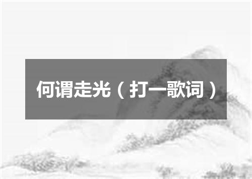 何谓走光（打一歌词）