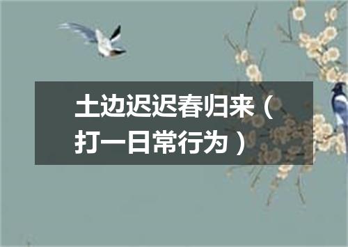 土边迟迟春归来（打一日常行为）