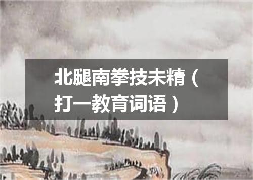 北腿南拳技未精（打一教育词语）