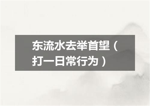 东流水去举首望（打一日常行为）