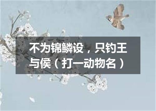 不为锦鳞设，只钓王与侯（打一动物名）