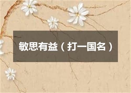 敏思有益（打一国名）