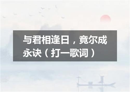 与君相逢日，竟尔成永诀（打一歌词）