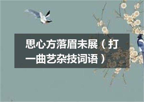 思心方落眉未展（打一曲艺杂技词语）