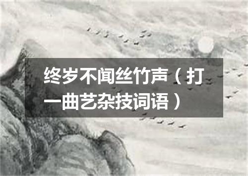 终岁不闻丝竹声（打一曲艺杂技词语）