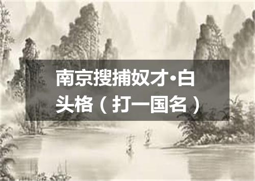 南京搜捕奴才·白头格（打一国名）