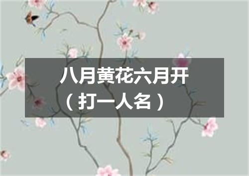 八月黄花六月开（打一人名）