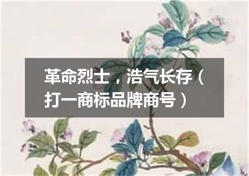 革命烈士，浩气长存（打一商标品牌商号）