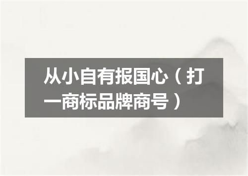 从小自有报国心（打一商标品牌商号）