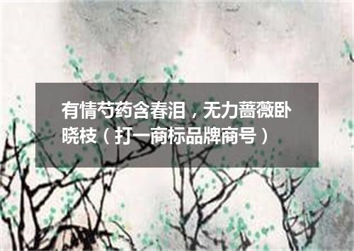 有情芍药含春泪，无力蔷薇卧晓枝（打一商标品牌商号）