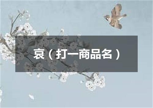 哀（打一商品名）