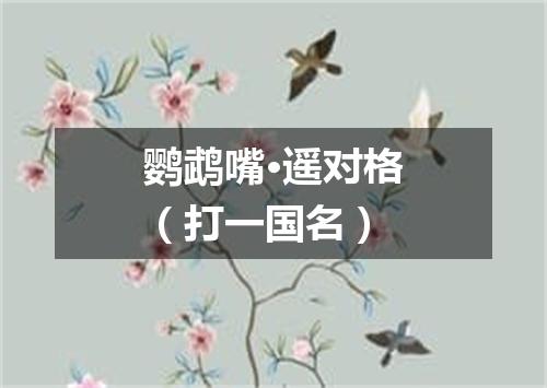 鹦鹉嘴·遥对格（打一国名）