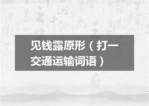 见钱露原形（打一交通运输词语）