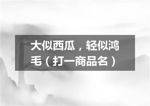 大似西瓜，轻似鸿毛（打一商品名）