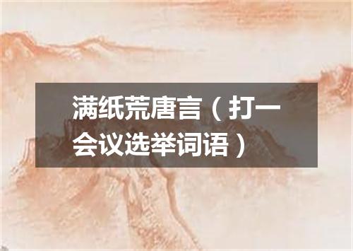 满纸荒唐言（打一会议选举词语）