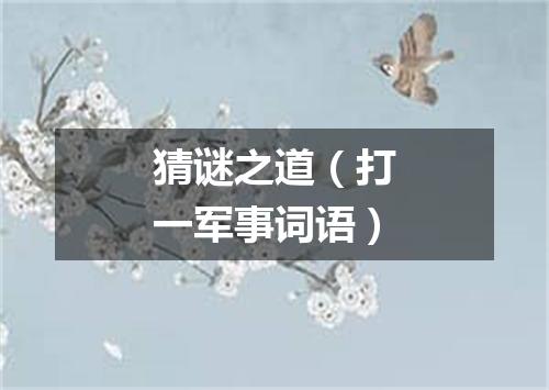 猜谜之道（打一军事词语）