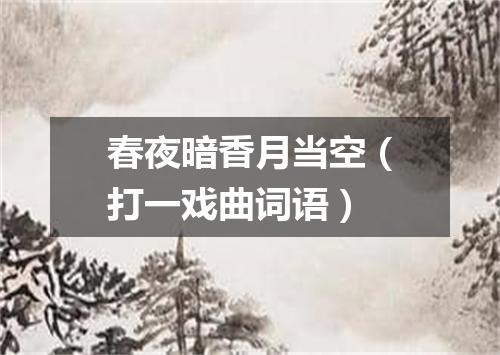 春夜暗香月当空（打一戏曲词语）