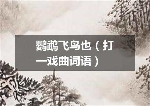 鹦鹉飞鸟也（打一戏曲词语）