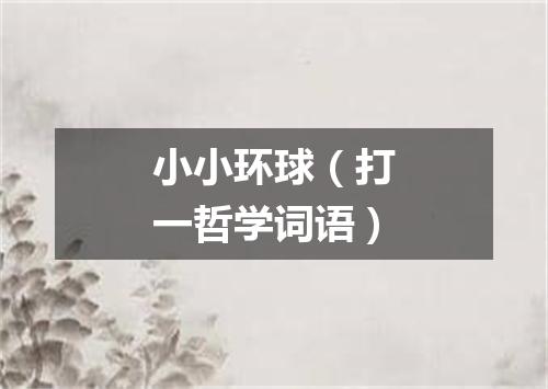 小小环球（打一哲学词语）