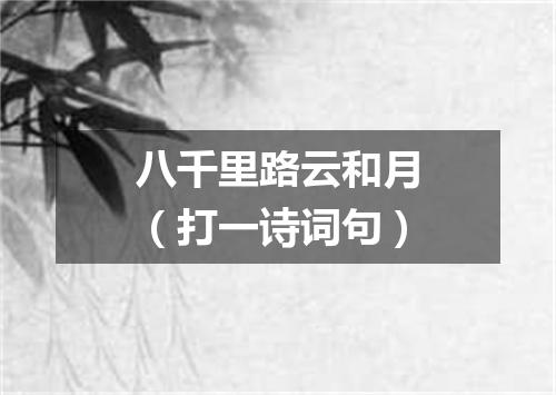 八千里路云和月（打一诗词句）