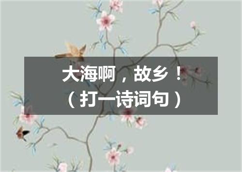 大海啊，故乡！（打一诗词句）