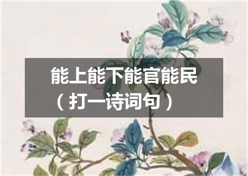 能上能下能官能民（打一诗词句）