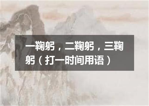 一鞠躬，二鞠躬，三鞠躬（打一时间用语）