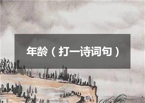 年龄（打一诗词句）