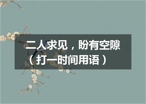 二人求见，盼有空隙（打一时间用语）