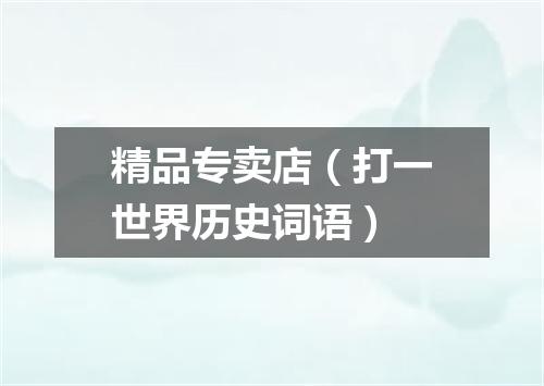 精品专卖店（打一世界历史词语）