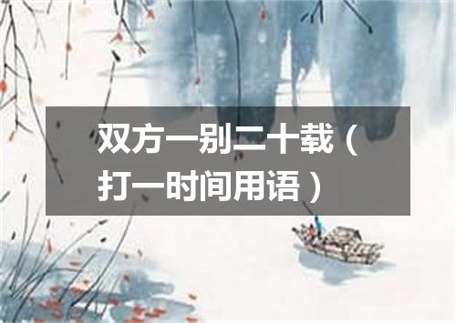 双方一别二十载（打一时间用语）