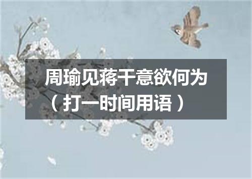 周瑜见蒋干意欲何为（打一时间用语）