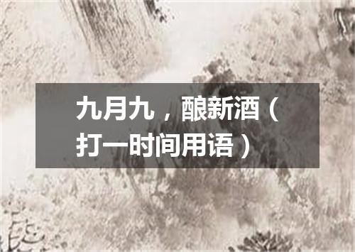 九月九，酿新酒（打一时间用语）
