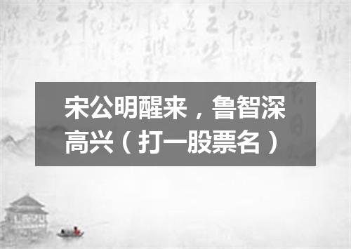 宋公明醒来，鲁智深高兴（打一股票名）