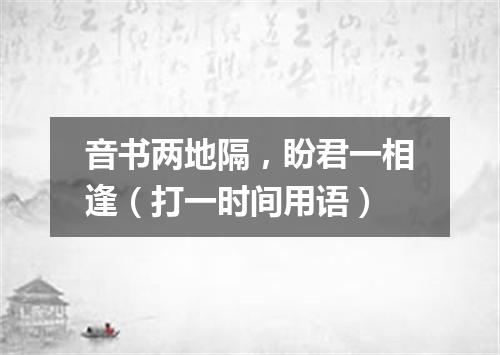 音书两地隔，盼君一相逢（打一时间用语）