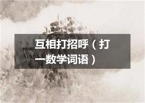 互相打招呼（打一数学词语）