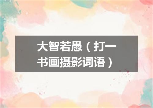大智若愚（打一书画摄影词语）