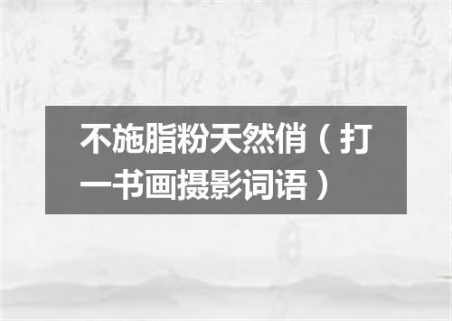 不施脂粉天然俏（打一书画摄影词语）