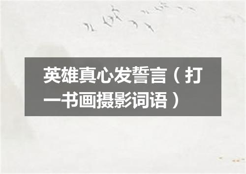 英雄真心发誓言（打一书画摄影词语）