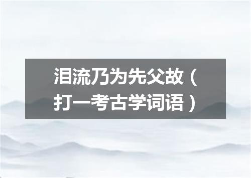 泪流乃为先父故（打一考古学词语）