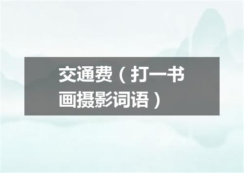 交通费（打一书画摄影词语）