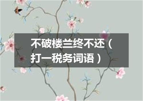 不破楼兰终不还（打一税务词语）