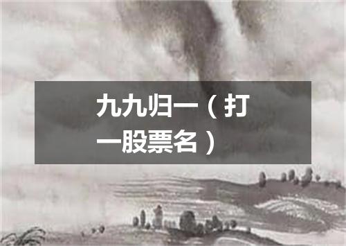 九九归一（打一股票名）