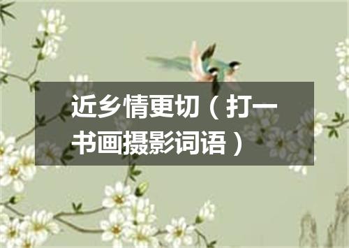 近乡情更切（打一书画摄影词语）