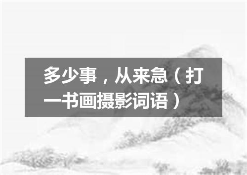 多少事，从来急（打一书画摄影词语）