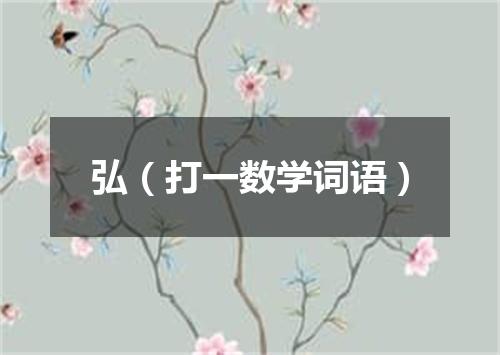 弘（打一数学词语）