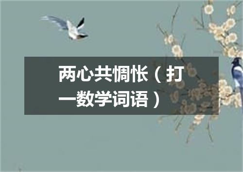 两心共惆怅（打一数学词语）